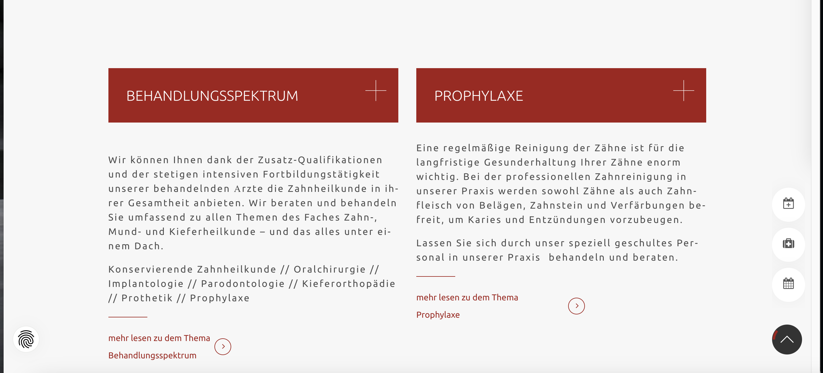 Wichtige Bereiche auf der Startseite Wichtige Bereiche auf der Startseite